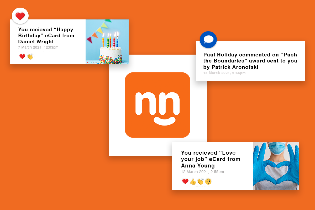 internal communications app - likes and shares