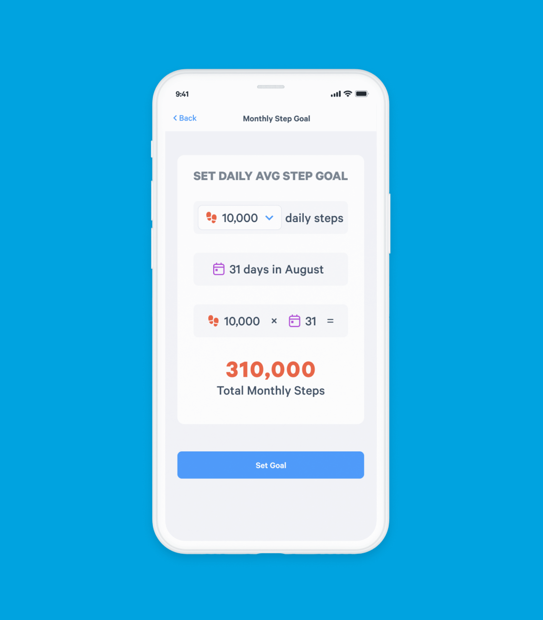 wellbeing solution - monthly step goals on Wellbeing+